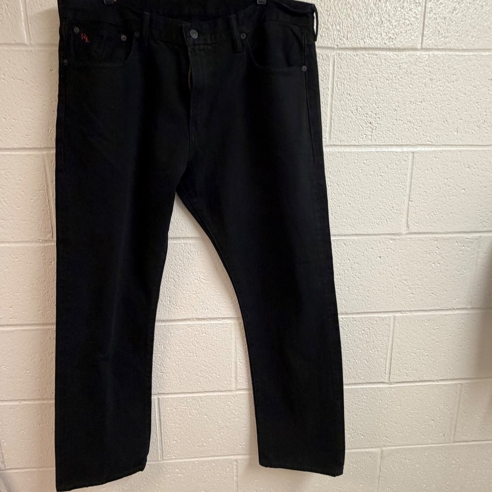 Polo Ralph Lauren Mens Authentic Hampton Straight Leg Jeans 38x32 Black Denim